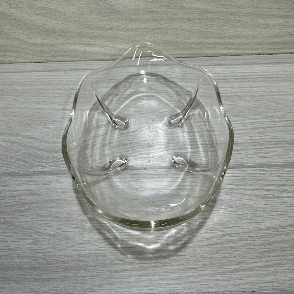 ANCHOR HOCKING Swedish Modern Low Bowl Clear Oval Depression Glass 9x5
